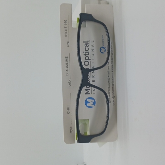 NWT MEN'S MODERN OPTICAL EYEGLASS FRAMES CHILL BLACK LIME - Picture 1 of 3
